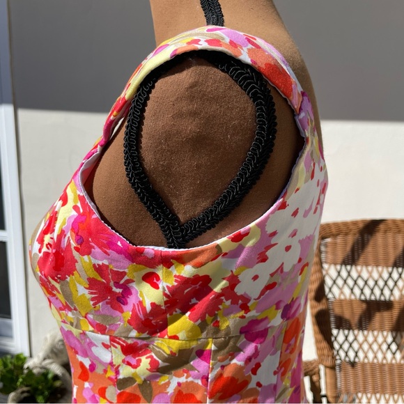 Y2K Dressbarn A-Line Fit & Flare Sleeveless Knee Length Floral Dress Pink 6P - Picture 8 of 16